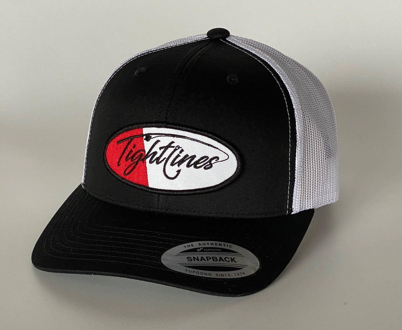 California Tight Lines Bass Fishing Trucker Hat Black and Black