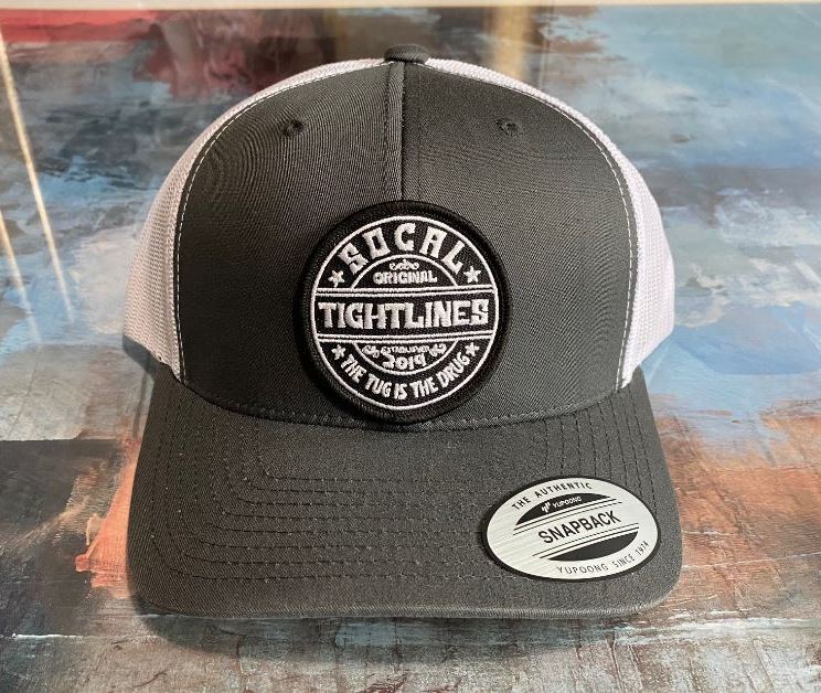 The Tug Is The Drug® Fishing Hat-Mesh Back Cap (Gray & Black